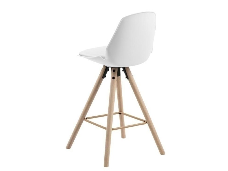 Stołek barowy Oslo biały high - ACTONA